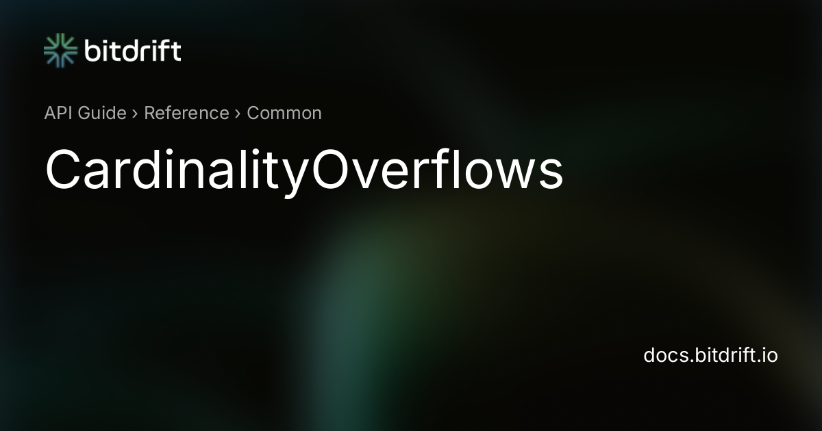 CardinalityOverflows - Capture Documentation