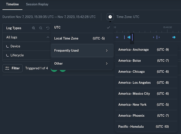 Session Timezone Screenshot Session Timezone Screenshot