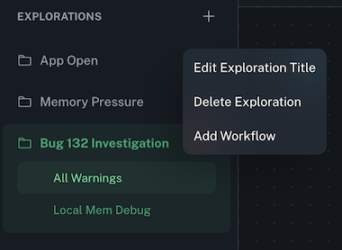 Workflow Explorations Screenshot Workflow Explorations Screenshot