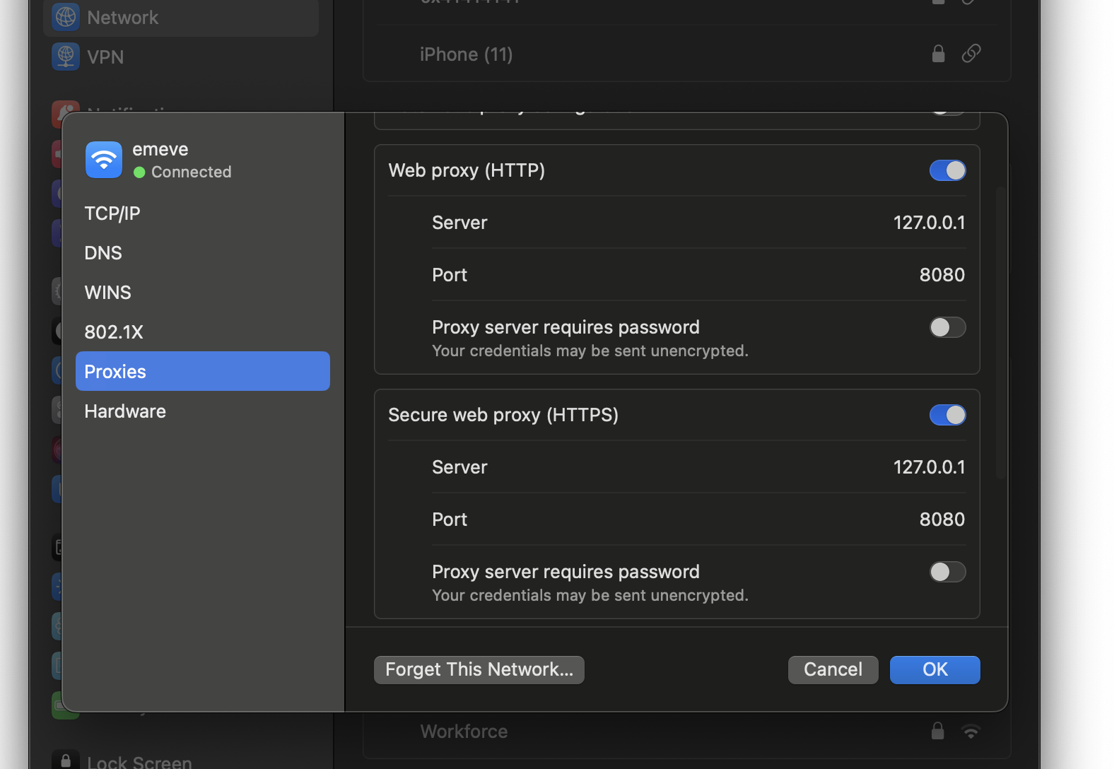 macOS network system settings macOS network system settings