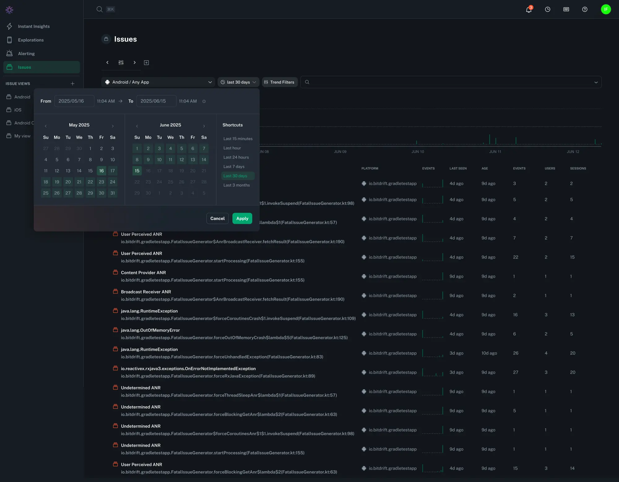 Date and time range picker Date and time range picker