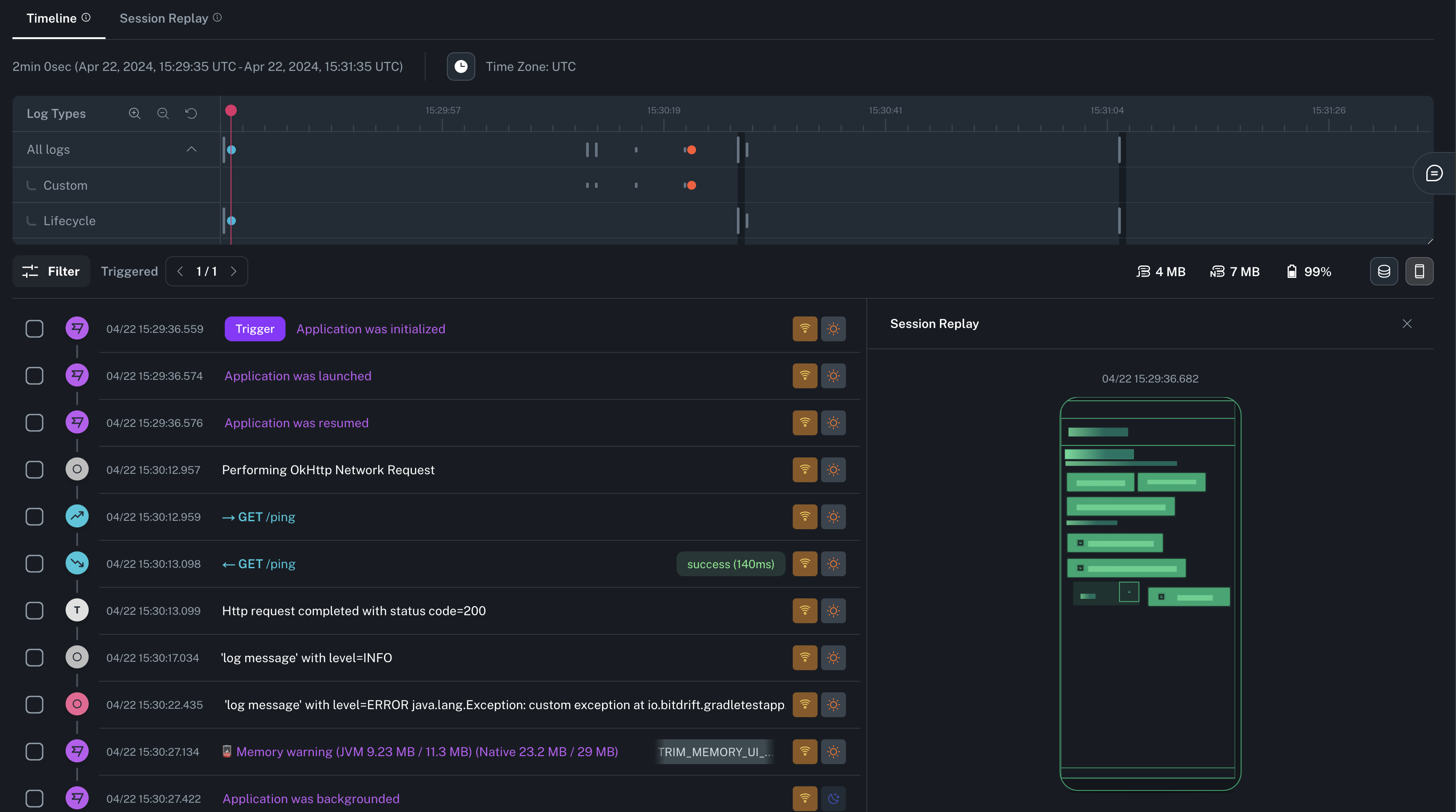 Session Replay Screenshot Session Replay Screenshot