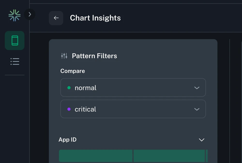 UI for selecting dimensions to compare UI for selecting dimensions to compare