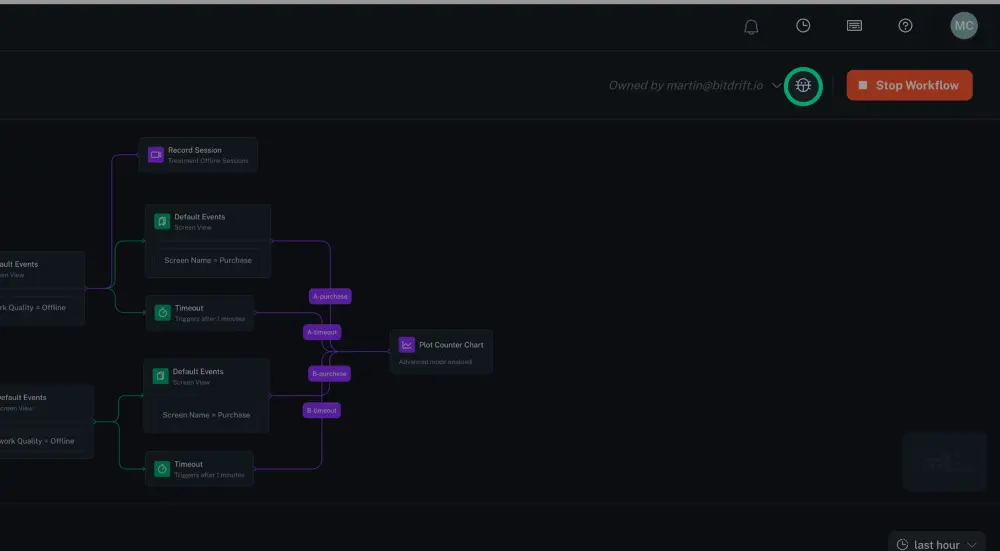 Workflow debugger entry point Workflow Debugger Button