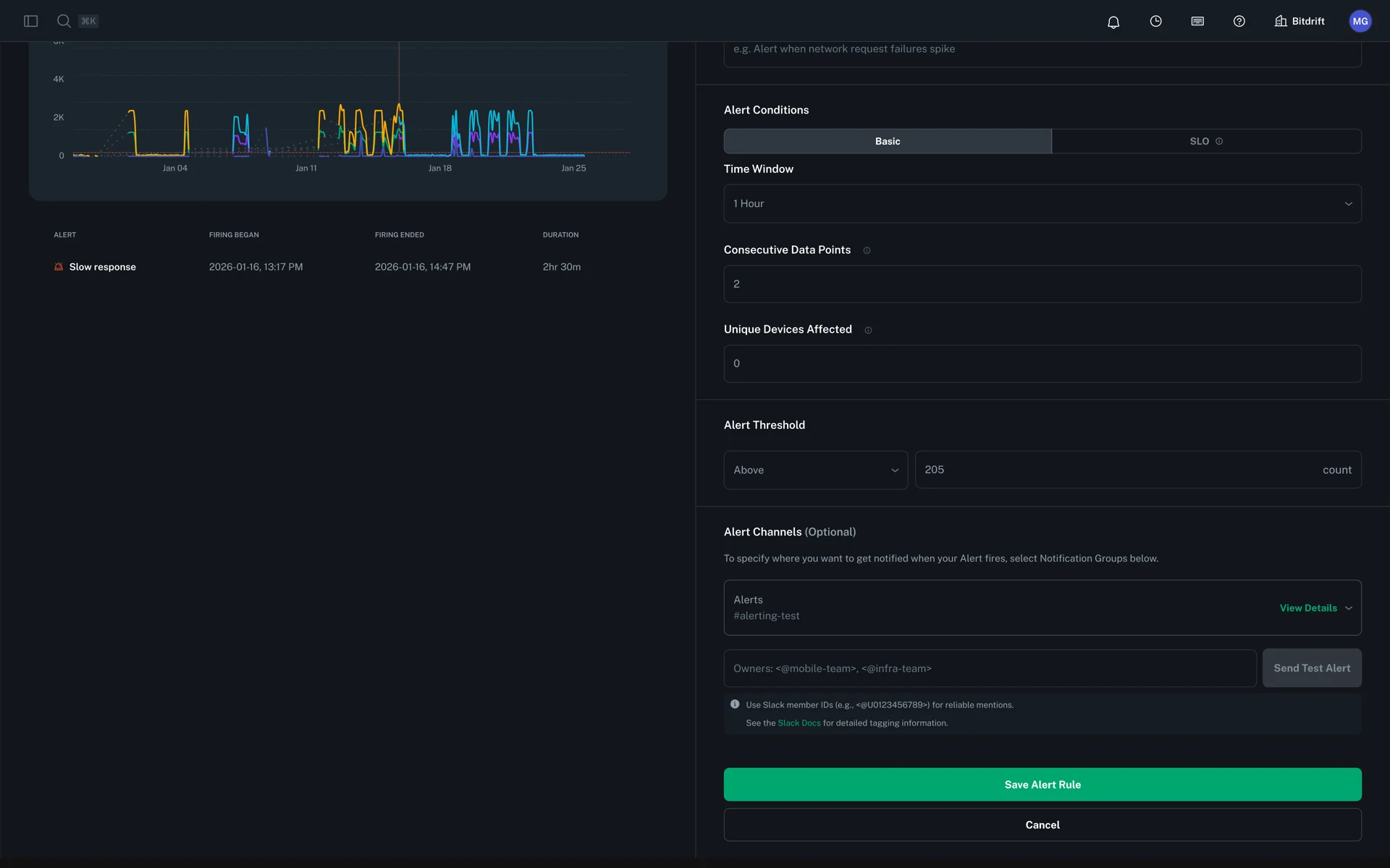 Example Slack Notification Message